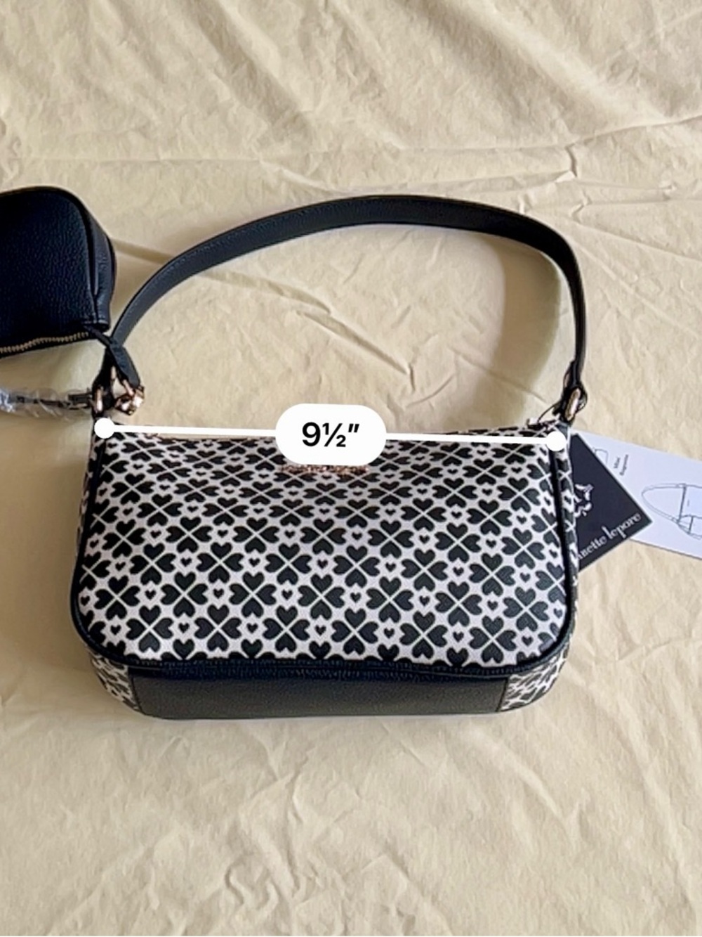 Nanette Lepore Jennah Baguette Heart Geo Black 2 piece set - Picture 7 of 9